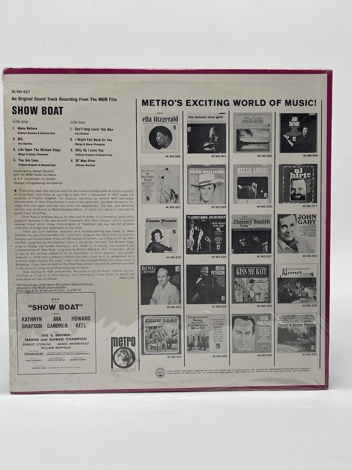 NEW SEALED SHOW BOAT ORIGINAL SOUNDTRACK 12" LP VINYL RECORD METRO - Image 2 of 2