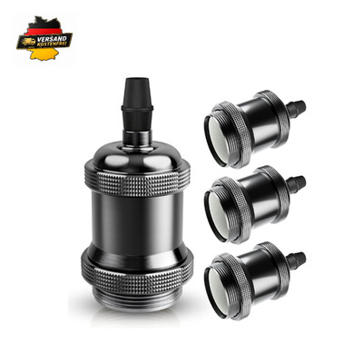 DiCUNO E27 Lampenfassung Vintage Pearl Black 4er Pack Keramik Aluminium