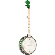 Ortega OBJE400TBL Falcon 5-String Acoustic-Electric Banjo Trans Green