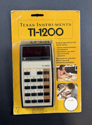 Vintage 1976 Texas Instruments TI-1200 Electronic Calculator New in Package