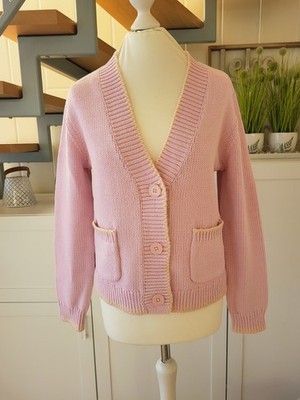 Eiszeit - wunderschöne neue Strickjacke, rosa, Baumwollmischung, Gr. 38