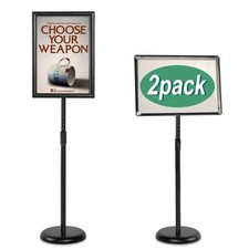 2-11x17 Inch Adjustable Pedestal Poster Sign Stands, Heavy Duty**NEW**
