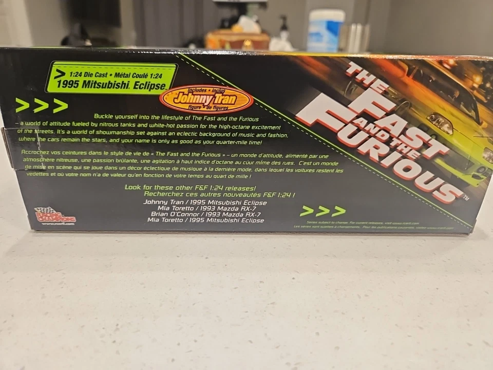 Rare 1995 Mitsubishi Eclipse The Fast And The Furious w/Johnny Tran figure 1:24 - Image 4 of 4