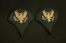 US Army SPC/E4 Rank Set Class-A DARK-Green Large Sew-On Specialist Dress