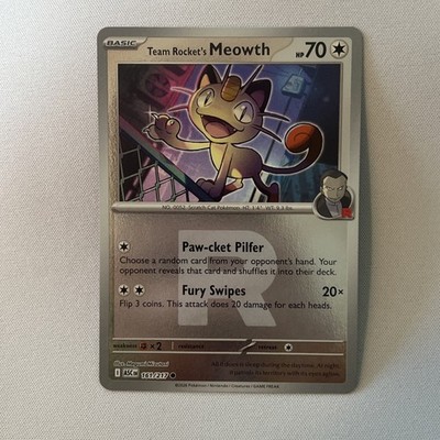 Team Rocket's Meowth 161/217 Ascended Heroes Team Rocket Reverse Pokémon TCG