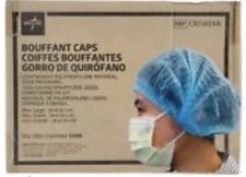 100 Disposable Blue Bouffant Caps Food Catering Restaurant Hair Net Mop