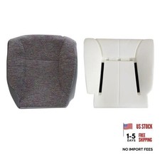 Cloth Mist Gray Driver Side Bottom Foam Cushion Seat Cover Replacement