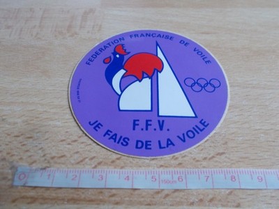 Aufkleber F.F.V. - FRANZÖSISCHER SEGELVERBAND (violett)