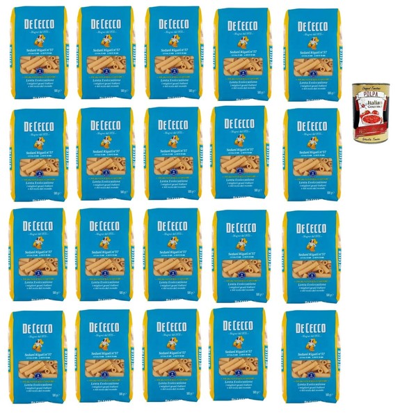De Cecco Sedani Rigati N.57, 100% Italienisch Pasta Nudeln 20X 500G+Polpa 400G-image