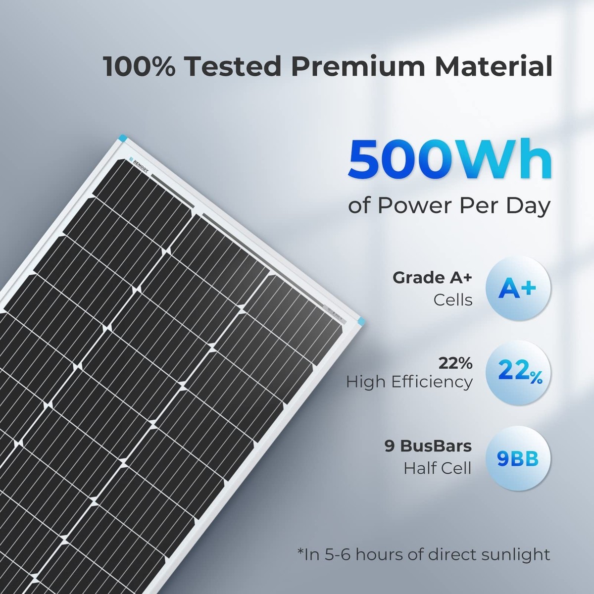 Renogy 2PCS Solar Panels 100 Watt 12 Volt, High-Efficiency