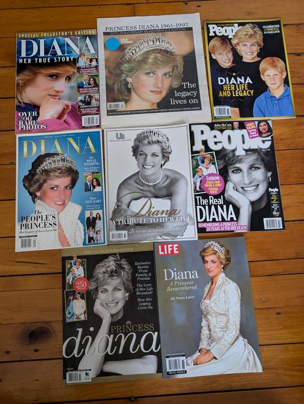 Princess Diana Royal family Lot Of magazines newspapers Biography Collection