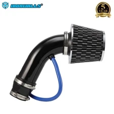 Black Car 76mm/3" Cold Air Intake Filter Induction Pipe Power Flow Hose System