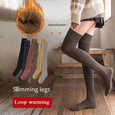 Ladies Knit Thigh-High Over the Knee Socks Winter Long Stockings Warm Xmas  