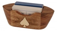 Spielkartenbox Als Boot 17 X 7 X 6 Cm Mango-Holz Messing