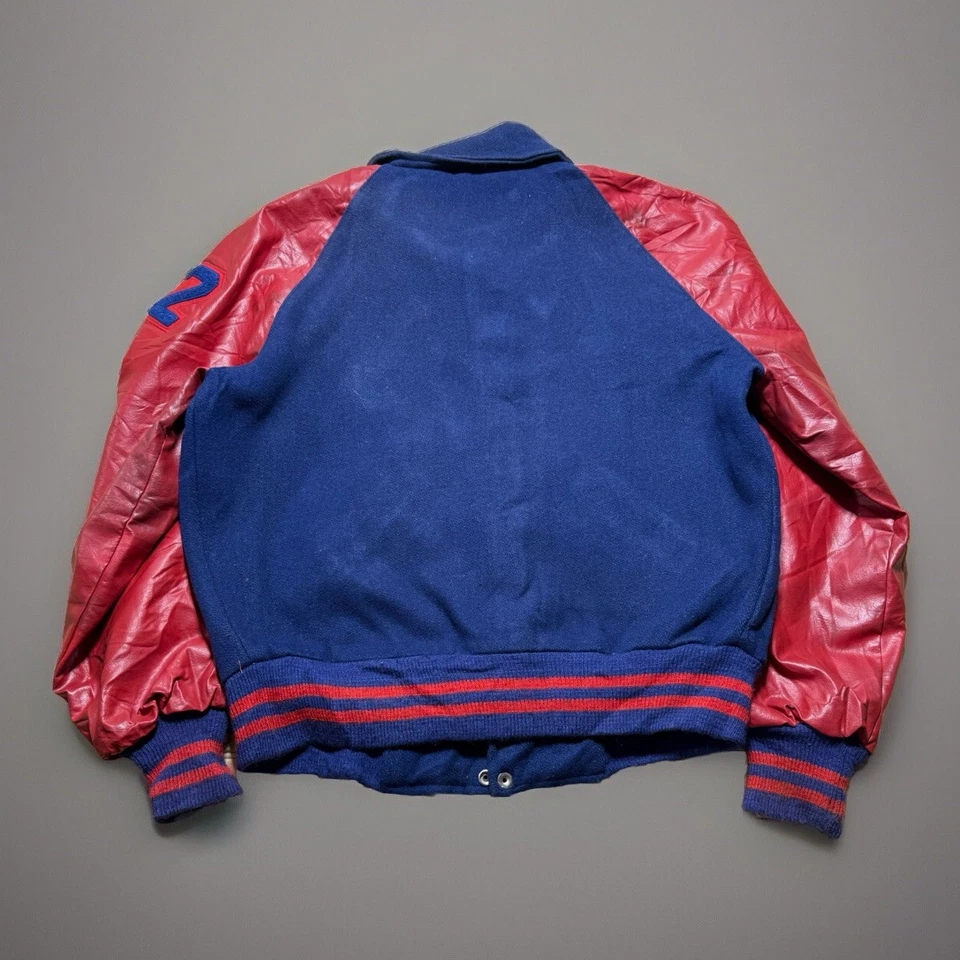 Chaqueta Universitaria Admiral Sportswear Años 60 70 Baloncesto Estadio Azul Rojo Talla M/L Foto 3 de 4