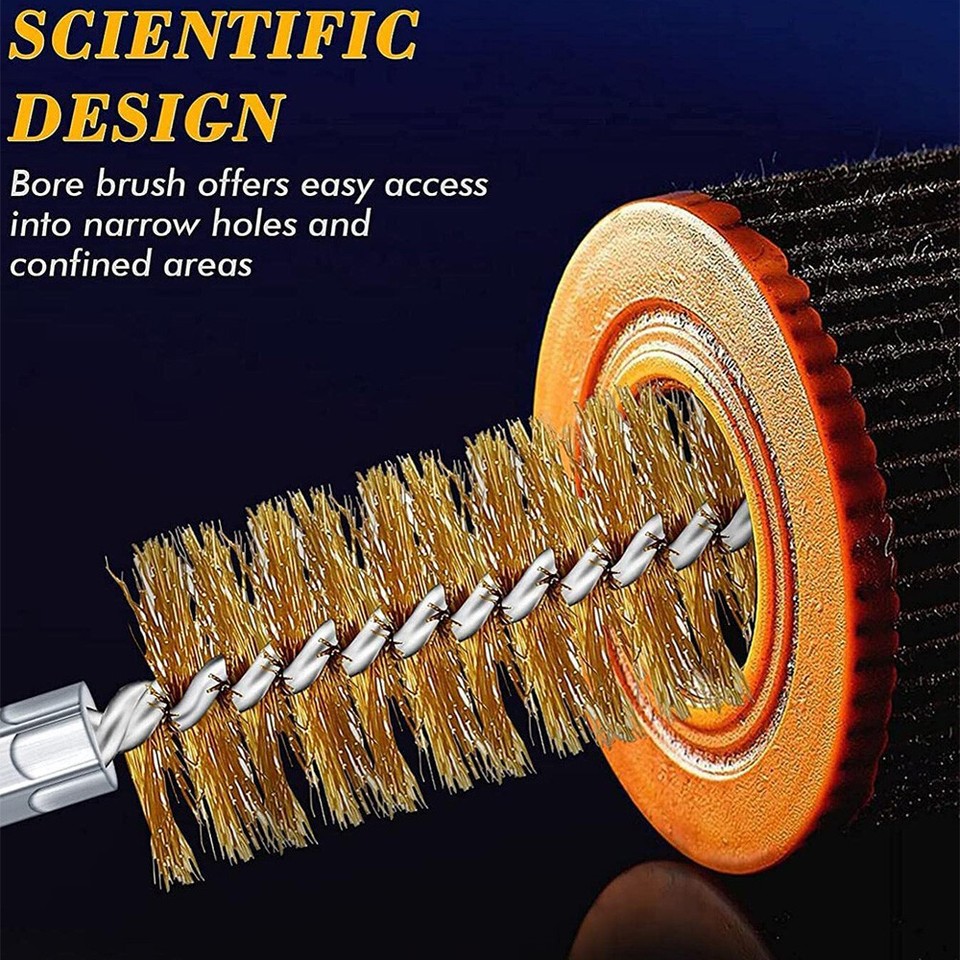 M6 Thread Brass Wire Brush Bore Brushes Round Tube Pipe For Cleaning ...