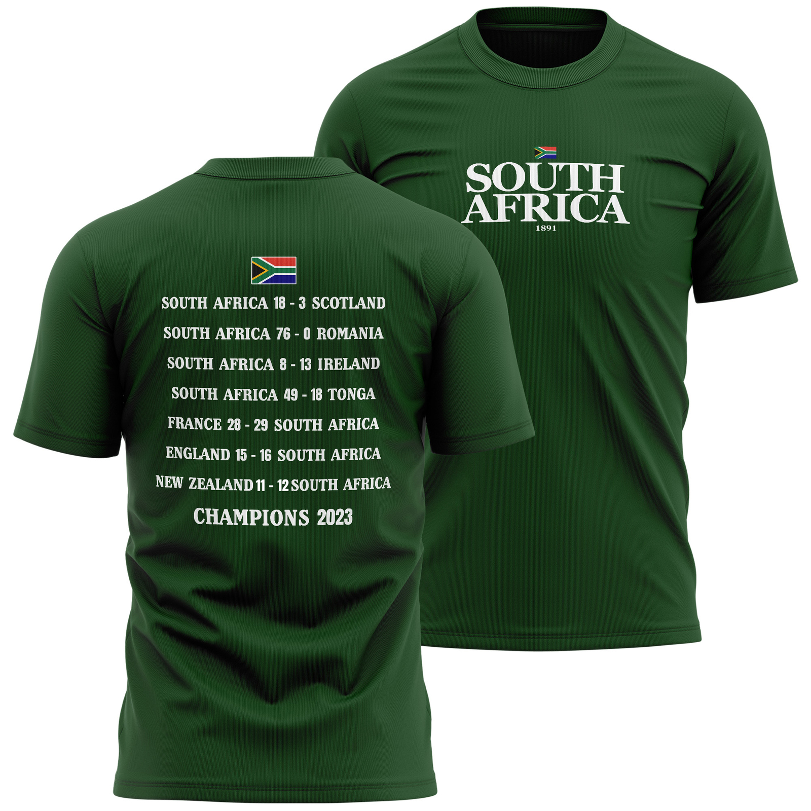Camiseta Campeones de Sudáfrica Camiseta para Hombres Rugby Evento Deportivo Él Rugga Cup Ch...