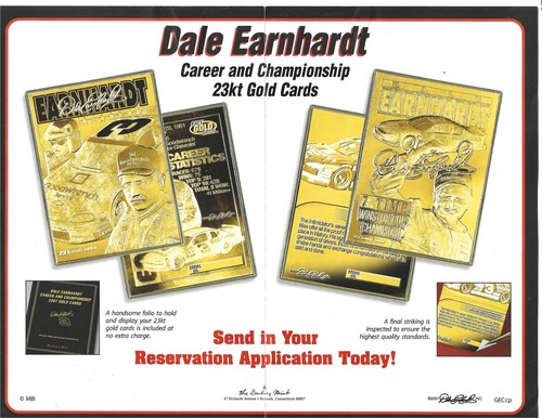 2001 The Danbury Mint--Dale Earnhardt Career & Championship (2) 23KT Gold Cards! - Picture 4 of 4