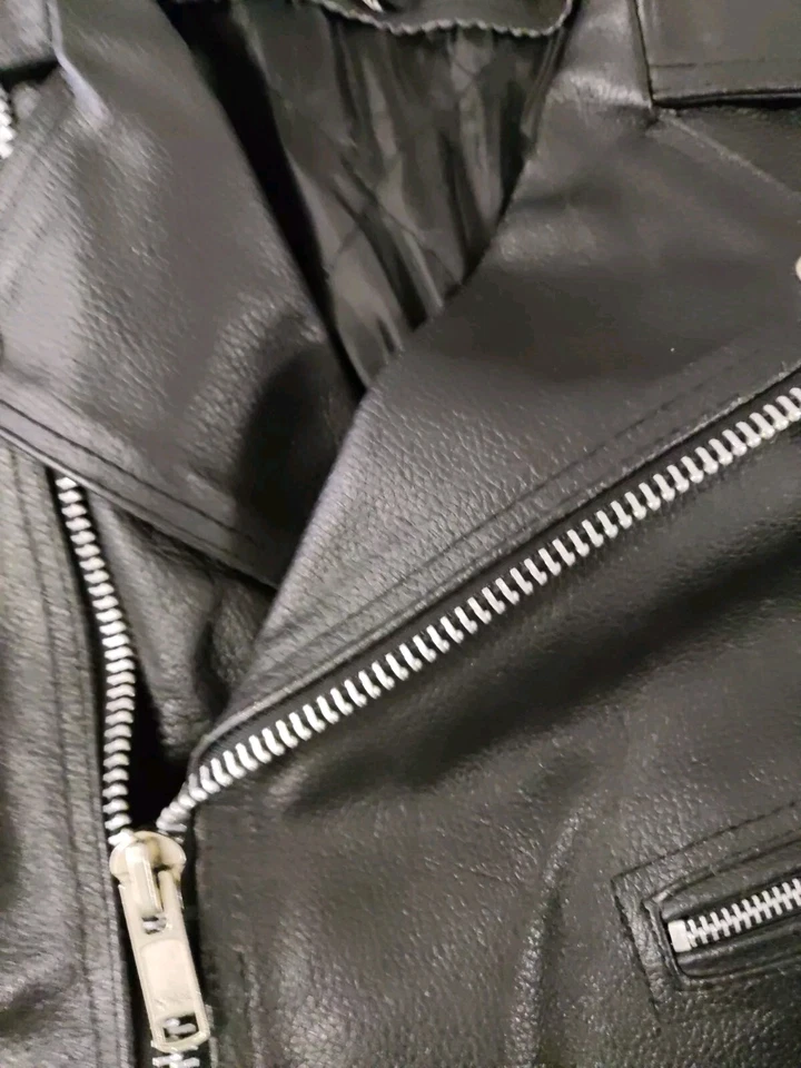 Abrigo Chaqueta Hombre Himalaya Motor Bike Wear Cuero Negro Motocicleta Motociclista Talla 42 Foto 2 de 4