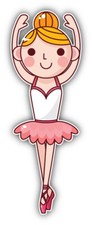 Ballerina Dancer Cartoon Sport Car Bumper Sticker Decal
