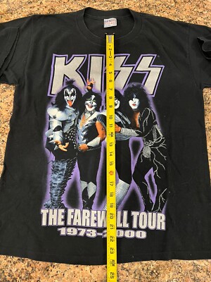 Vtg Kiss T Shirt Men's Sz Large Farewell Tour 1973-2000 Single