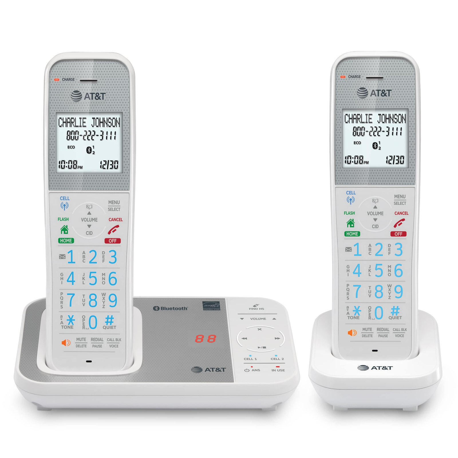 AT&T 2 Handset Answering System with Smart Call Blocker & Connect to Cell