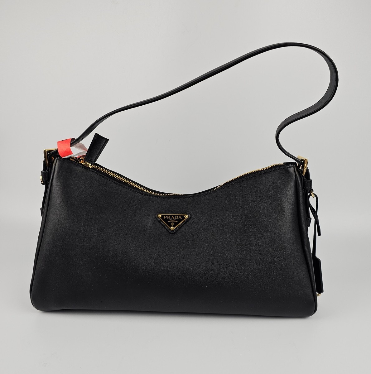 ショルダーバッグ・ポシェット Prada Black Fabric Large Aimee Shoulder Bag PRADA Aimee Black Leather Shoulder Bag New And Authentic | eBay