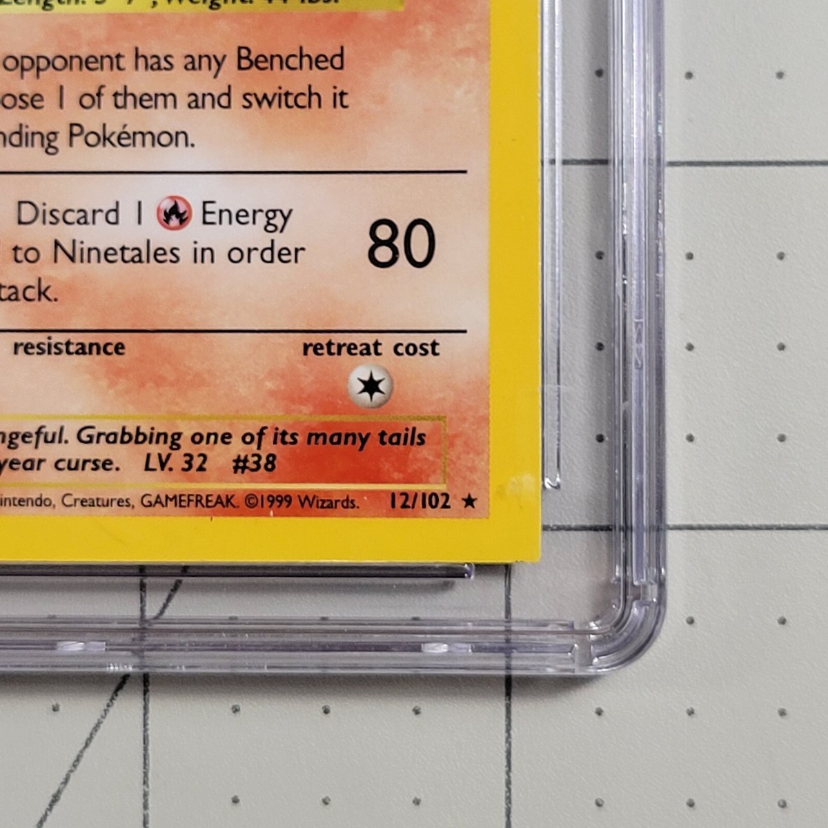 Ninetales Square Cut Miscut Error NFC Base Set Holo Pokemon Ninetales Square Cut Miscut Error NFC Base Set Holo Pokemon