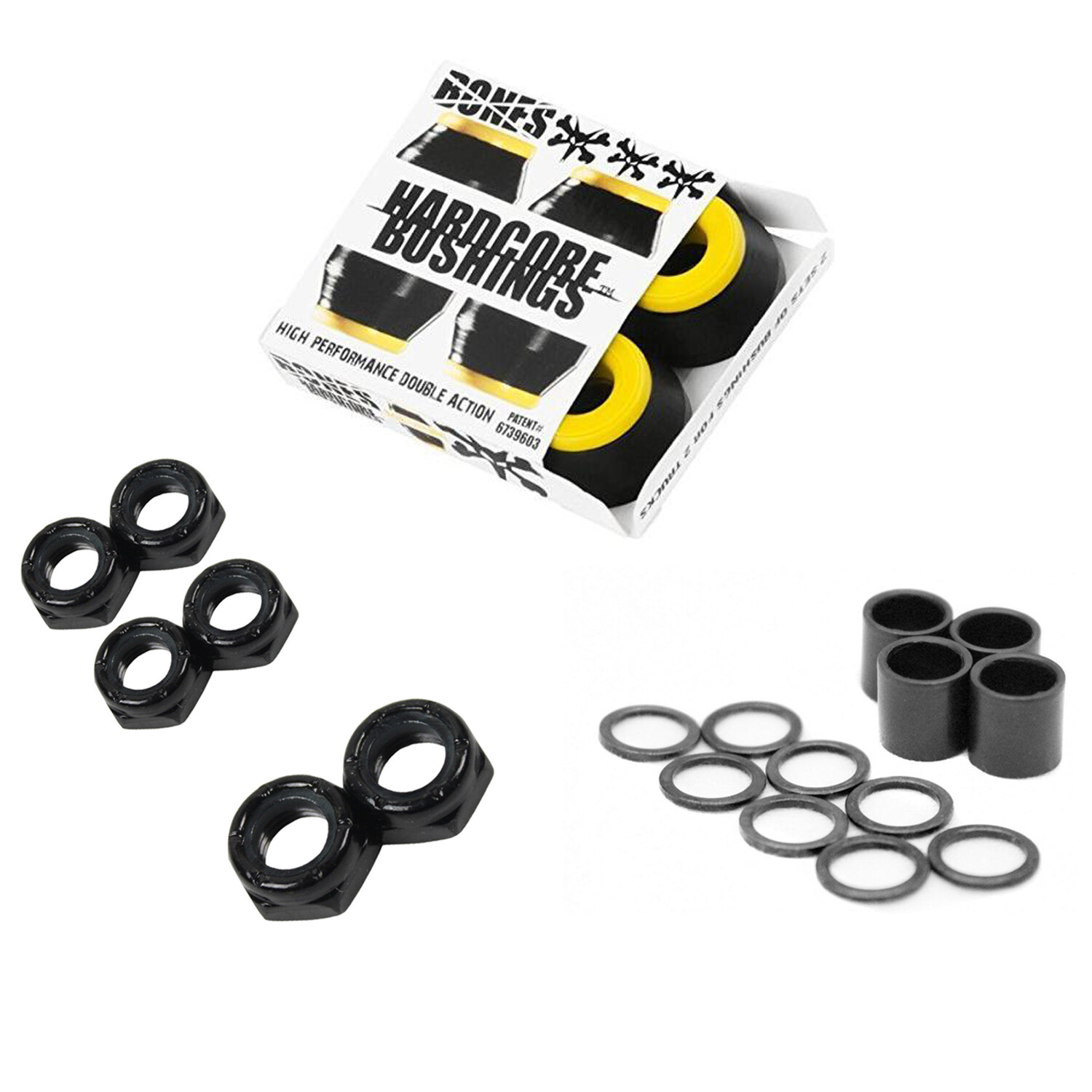Hardcore Medium Bushings With Axle, Kingpin Nuts And Speed K