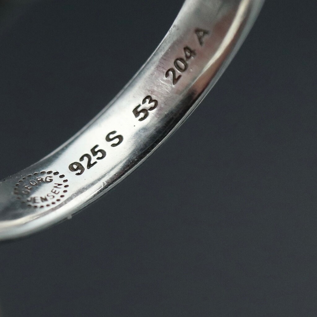 Georg Jensen. Sterling Silver Torun Ring with Pavé Diamonds #204A