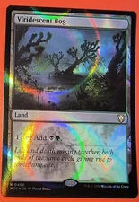 MAGIC, MTG: VIRIDESCENT BOG /RIPPLE FOIL, M3C, RARE,  NM, #406, LAND