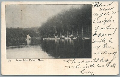 PALMER MA FOREST LAKE ANTIQUE POSTCARD