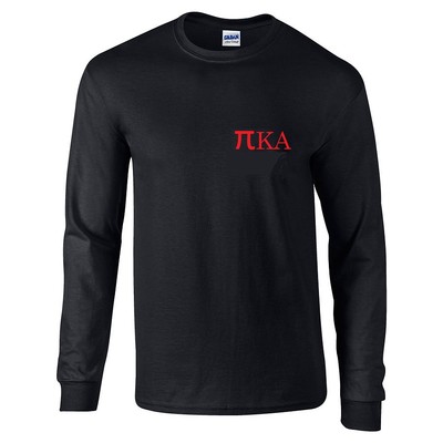 PI Kappa Gamma Long Sleeve Black Badge T-shirt Fraternity Rush Shirt S - 3XL