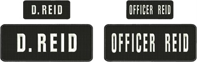 D. REDI and OFFICER REID embroidery patch 4X10 and 2x5 hook white
