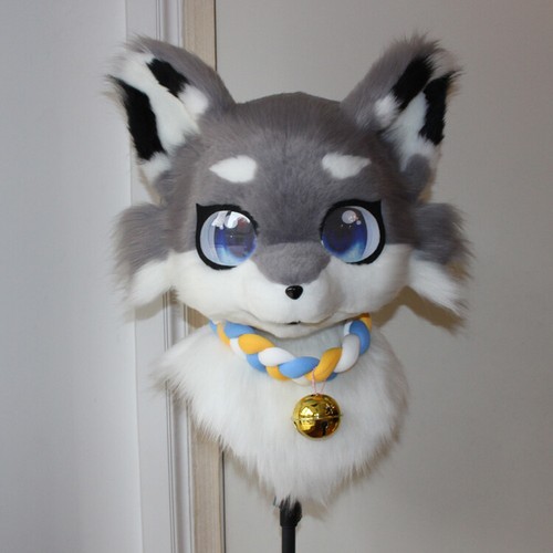 Mascotte Fursuit Husky Fox Tête + Pattes + Chaussures Cosplay Halloween
