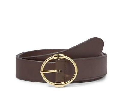 LAUREN RALPH LAUREN ブラウンレザーベルト Ralph Lauren Equestrian Women's Wide Leather Belt Dark Brown XL/41