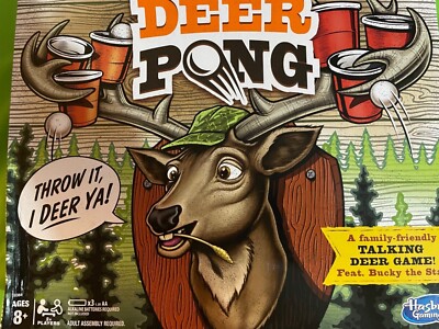 Deer Pong Game, Features Talking Deer Head and Music, With 6 Party Cups