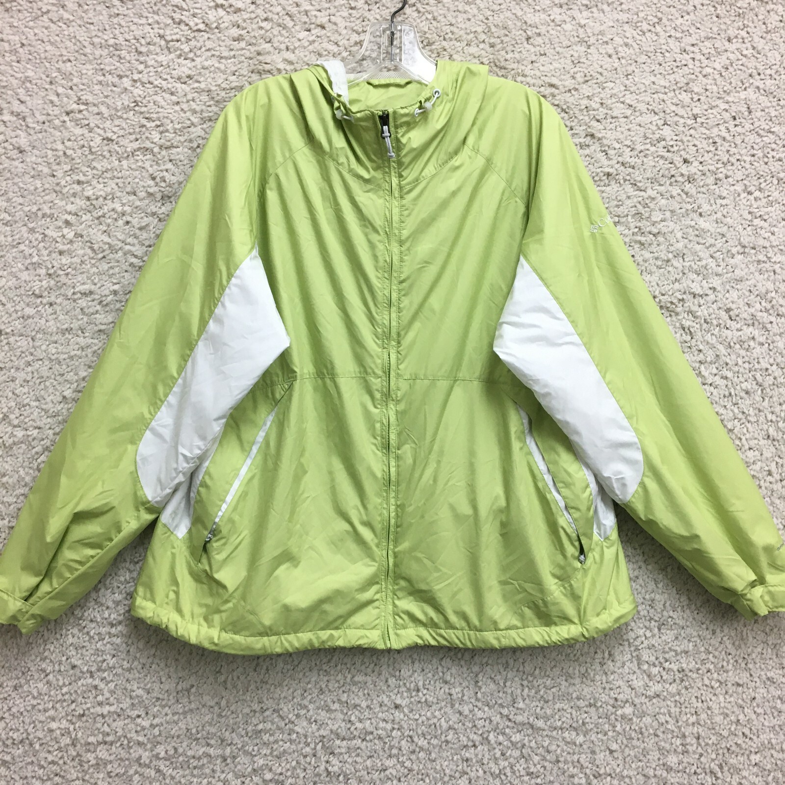 Columbia Men's Omni-Shield Green Hooded Windbreaker Jacket - Large