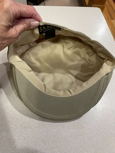 Jaxon Hats Lined satin Cotton Newsboy Cap snap front khaki sz L - Picture 6 of 7