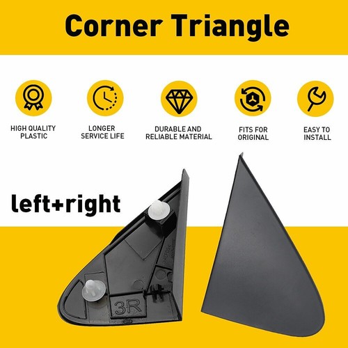 2PCS Mirror Fender Corner Trim Covers For Toyota Corolla 2008-2013 60117-12010 - Picture 3 of 12