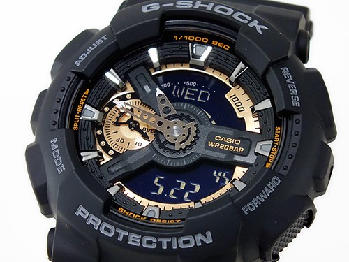 Casio G-Shock Mens Watch GA110RG-1A GA-110RG-1ADR Digital-Analog Black Gold  | eBay