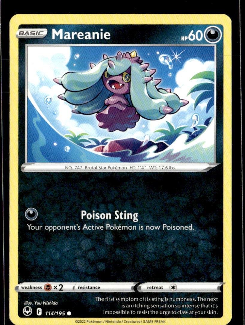 Pokemon Mareanie 114/195 Silver Tempest Non Holo Common 5 Card Lot