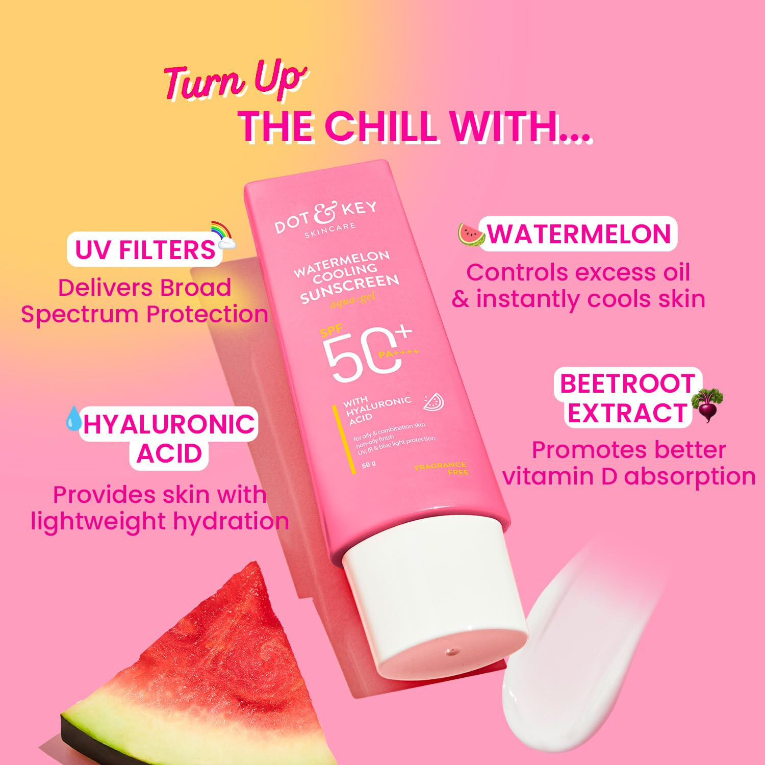 Dot & Key Watermelon Cooling Sunscreen SPF 50+ PA++++, 50 Gm | eBay