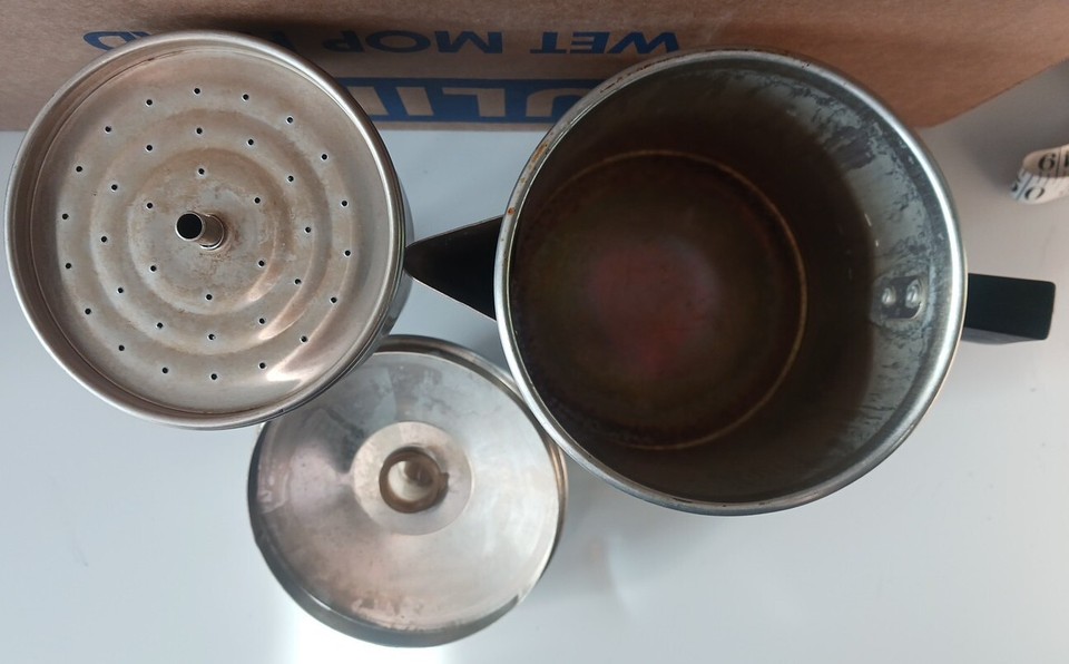 Vintage Foley 7 Cup Aluminum Stove Camping Percolator Coffee Pot Made