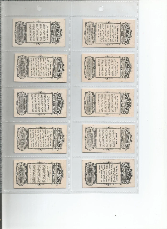 TADDY Full Set  HERALDRY SERIES 1913 (25 CARDS) Excellent - Image 2 of 4