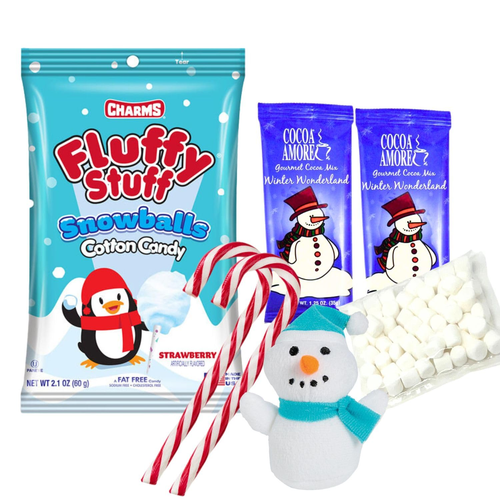 Snowman Gift Set Christmas Stocking Stuffer Snow Day Gift with Cotton Candy Snow