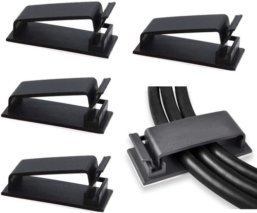 50 Pack Self Adhesive Cable Management Clips For Under Desk Home & Office, Black - 第 1/7 張圖片