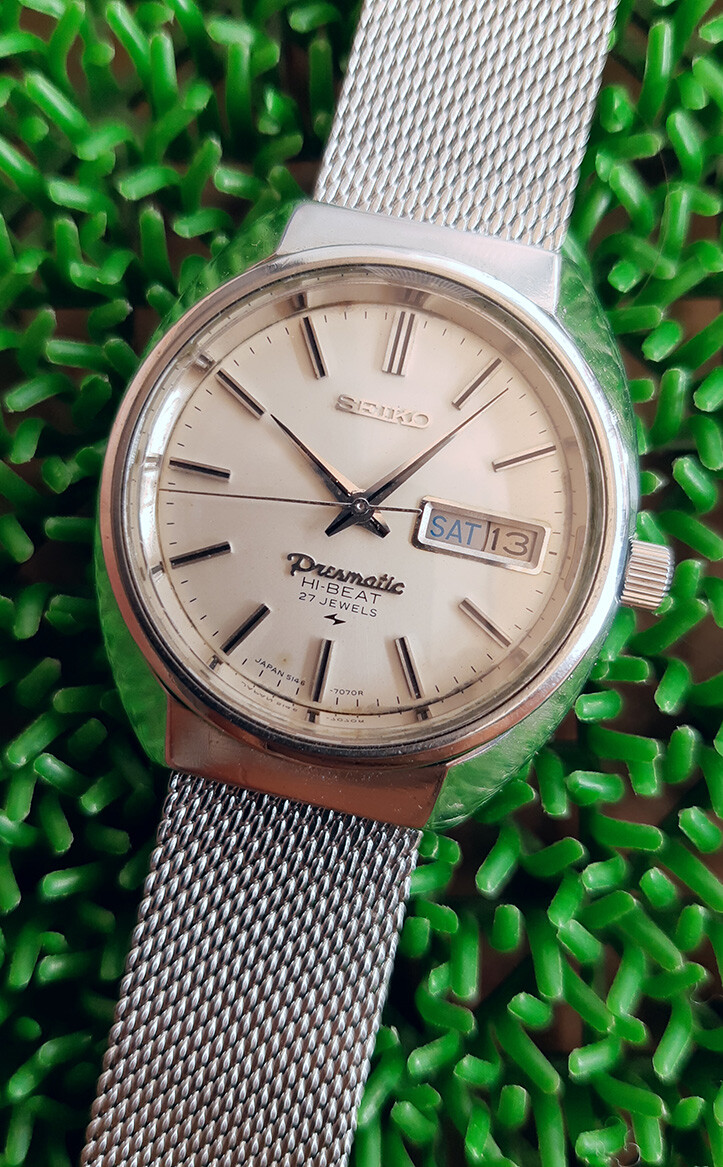 VINTAGE SEIKO PRESMATIC 51467040 HIBEAT 27 JEWELS AUTOMATIC JAPAN