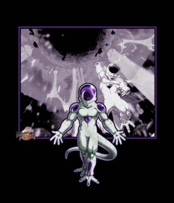 Dragon Ball Z Frieza Final Attack Men's Black Purple White T- Shirt Size Medium.