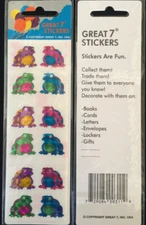 12 packages of Prismatic Tropical Frog Stickers,"Great 7" Sticker Design,PPZ3104